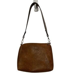 Jen & Co Tan & Brown Vegan Leather Small Shoulder Bag
